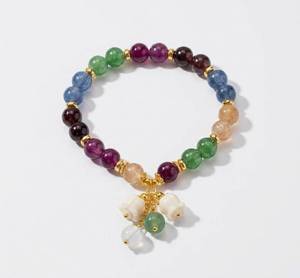 lot 19393 image: 1PCS Gorgeous Stackable Mixed Crystal Round Bead Bracelets 8MM Cute Stone Spiritual Healing & Positive Energy for Men Women Gifts - Retail $3