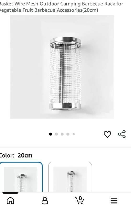 lot 5087 image: Wire Mesh Barbecue Basket Rack 20cm Outdoor Camping Grill Accessory