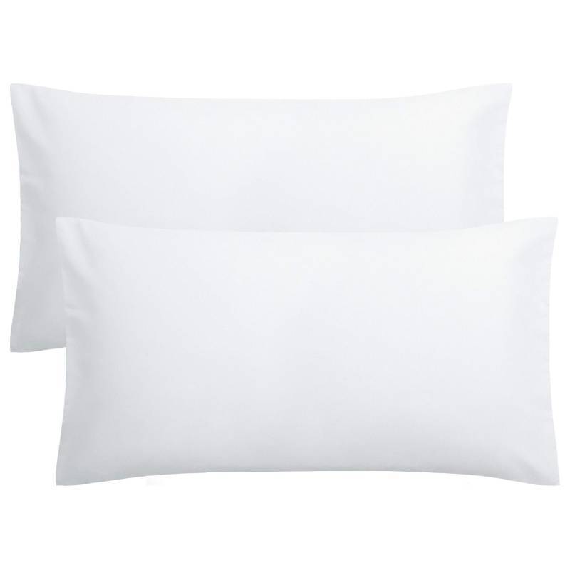 lot 13825 image: FLXXIE King Pillow Cases Set of 2, Soft Microfiber Pillow Covers with Envelope Closure, Wrinkle, Fade and Stain Resistant Pillowcases, 20x36, White - Retail $10