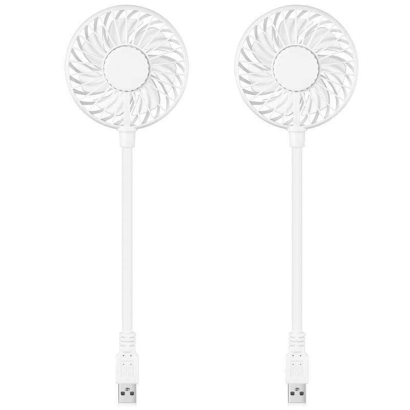 lot 7455 image: Tujoe 2 Pcs USB Fan Mini Portable Fan for 360 Degree Rotation USB Desk Fan Small Personal Fan Compatible with All USB Outputs Such as LaptopPower BankPlug for Travel Commute Office Camping - Retail $12