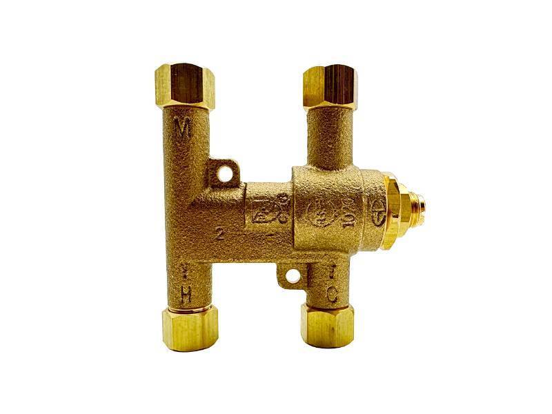 lot 44092 image: H.C. BT-T40LF-38 Under Counter Thermostatic Mixing Valve, 38 inches, Brass - Retail $68