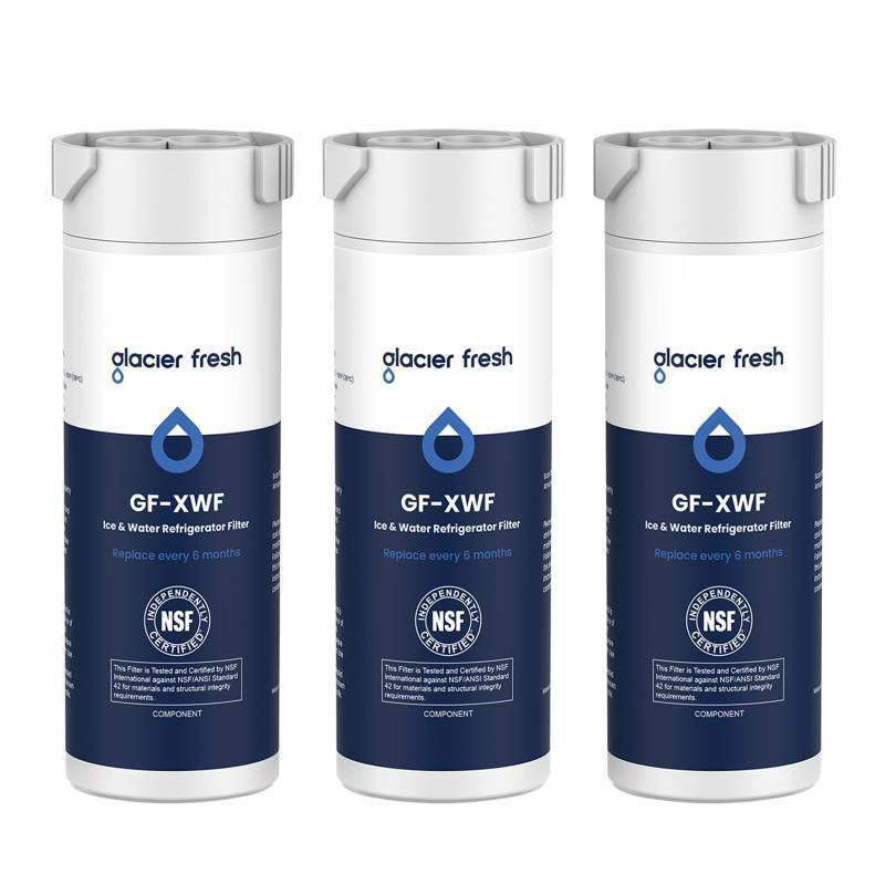 lot 44115 image: GLACIER FRESH XWF Replacement for GE XWF Refrigerator Water Filter Pack of 3 (Not XWFE) - Retail $29