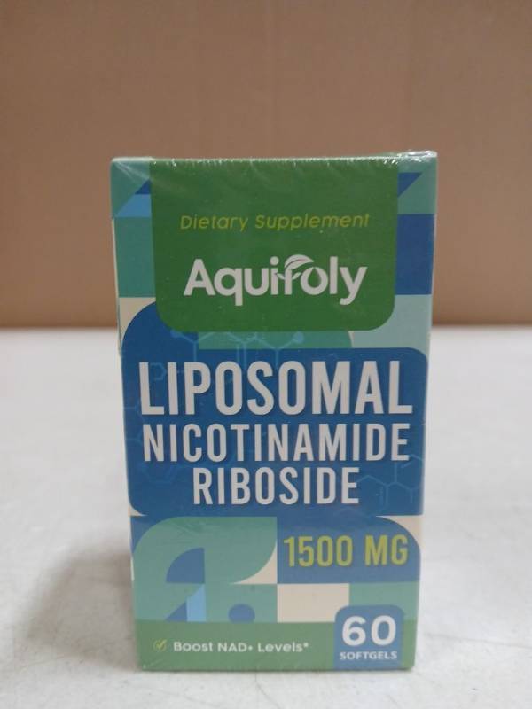 lot 27339 image: Aquifoly Liposomal Nicotinamide Riboside 1500mg Supplements 60 Softgels