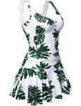 AONTUS Plus Size Maternity Swimwear Hawaiian Print One Piece Full Busted Swimdress with Tummy Support Removable Cups M - Retail: $41