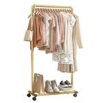Sakugi Clothes Rack - Clothing Rack with Wheels, Multi-Functional Clothing Racks for Hanging Clothes and Shoes, Large Capacity Garment Rack for Bedroom, Living Room and Office, Gold, Medium