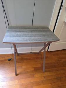 lot 118 image: Folding TV Table with Gray Top and X-Frame Base