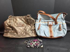 lot 136 image: 2 Handbags and Vera Bradley Coin Purse