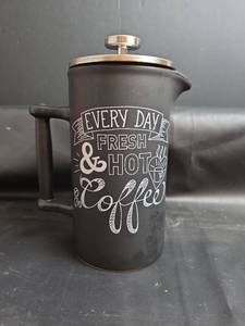 lot 173 image: Ceramic Coffee Press Pot Every Day Fresh & Hot 9 inches