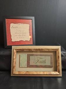 lot 196 image: Framed Faith Wall Art Prints 2-Pieces