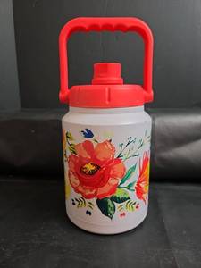 lot 214 image: The Pioneer Woman Insulated Beverage Jug with Handle Red Floral