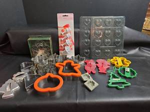 lot 216 image: Cookie Cutters, Fondant Cut Press, Mint Molds, and More