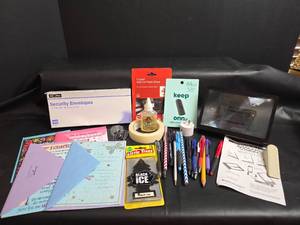 lot 233 image: Office Supplies & Electronics Flash Drives, Envelopes, Pens, Tape, Air Freshener