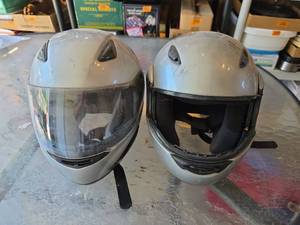 lot 515 image: 1 Full-Face Motorcycle Helmet White DOT Certified and 1 Modular Full Face