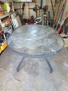 lot 521 image: 60in x 45in Patio Dining Table with Metal Frame