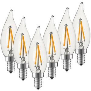 lot 72955 image: Dimmable LED Candelabra Bulb 25W Equivalent ��2700K Warm White, 200Lumens, 2W CA10 Vintage Chandelier Light Bulbs, e12 led Bulb 25w, for Ceiling Fan Home Decorl,6-Pack - Retail $10