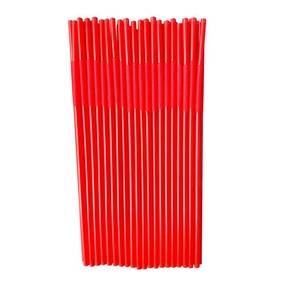 lot 72962 image: 200pcs Red Straw 10.23 x 0.23Solid Colors Flexible Drinking Straws, Plastic Disposable Bendy Straws (red) - Retail $9