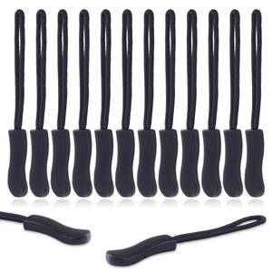 lot 72972 image: 12Pack Zipper Pull Replacement, Golf Bag Parcord Zipper Pull Tab Replacement for Backpack, Jackets, Pants, Boots, Coats, Luggage - Balck(Universal Extender) - Retail $4