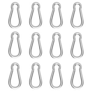 lot 72975 image: High-PQ Carabiner, Heavy Duty Galvanized Steel Spring Snap Hook Carabiner Clips with 220LBS Holding Capacity, Ideal for Outdoor, Hammock, Swing and Travel (M5 2Inch, 12PCS) - Retail $6