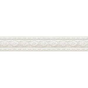 lot 72987 image: RMK11506BD Sculpted Architectural Peel and Stick Stick Wallpaper Border, White, Beige - Retail $23