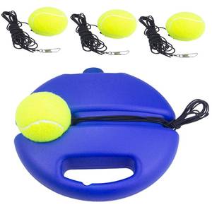 lot 72992 image: Tennis Rebound Ball & Trainer Kit with 4 Balls & 4 Elastic Ropes for Beginners, Kids & Adults - Retail $19