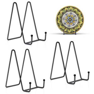 lot 73015 image: 3 Pack 10 Inch Plate Stands for Display, Plate Holder Display Stand, Picture Frame Stand Black Metal Frame Holder Stands for Book,Small Easel,Decorative Plate,Photo and Platter,Tabletop Art - Retail $16