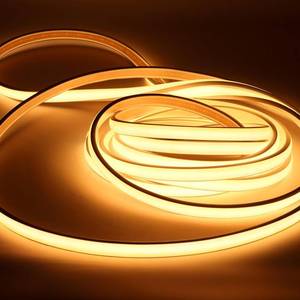 lot 73019 image: 110V COB LED Strip Lights Ip67 Waterproof LED Light Strip for Mirror Indoor Use and Holiday Decorations (Warm White, 32.8ft) - Retail $89