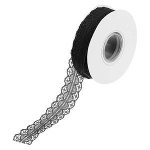 lot 73029 image: 1.2 Inch Wide 15 Yard Lace Ribbon Floral Pattern Black Lace Trim Ribbon for Gift Wrapping Bouquets, Wedding Decor Sewing Making, and DIY Crafts - Retail $8