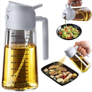 lot 73045 image: 16oz470ml Glass Olive Oil Sprayer for Cooking �� 2 in 1 Olive Oil Dispenser Bottle for Kitchen Gadgets and Air Fryer Accessories, Salad, BBQ - Ash - Retail $8