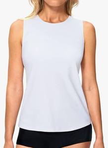 lot 73051 image: High Neck Tankini Tops for Women Modest Swim Shirts with Bra Swimsuits Tank Only Bathing Suit Top No Bottom, 2xl - Retail $27
