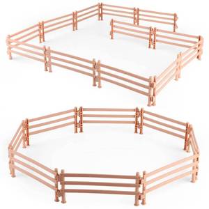 lot 73052 image: 40PCS Plastic Horse Fence Toys Farm Barn Corral Fencing Accessories Playset for Paddock Horse Stable Horse Figures, Horse Toys Panel Accessories Gift for Toddlers Kids - Retail $17