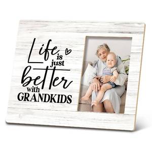 lot 73075 image: Life is Just Better with Grandkids Picture Frame,Best Grandparents Gifts 10�8 inch Wooden Tabletop Photo Frame,Grandparents Day Birthday Gifts for Grandparents from Granddaughter Grandson��Color-1�� - Retail $13