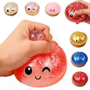 lot 73082 image: 4Pcs Glitter Dumpling Squishy,Rainbow Dumplings,Anxiety Relief Squeeze Toy,Soft Squeeze Decompression Dough for Adults. (Glitter red) - Retail $2,575