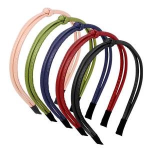 lot 73096 image: 5Pcs Leather Headbands for Women Cute Hair Bands for Womens Hair Headbands for Women Trendy Comfortable Thin Head Band Womens Headband Fashion Accessories - Retail $10