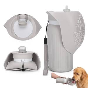 lot 73112 image: Portable Dog Water Bottle, Leak Proof Collapsible Water Bottles Lightweight Dog Water Bottle Suitable for Pets Outdoor Walking, Hiking, Travel, Camping (Gray, 20.9, Ounces) - Retail $13