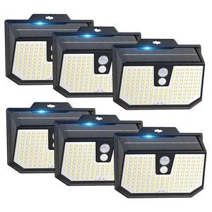 lot 73129 image: Solar Lights Outdoor Motion Sensor, 6 Packs Super Bright Solar Fence Lights with 3 Lighting Modes, Solar Powered Security Wall Lights Waterproof for Outside, Yard, Pathway, Garden, Deck - Retail $20