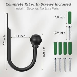 lot 73140 image: Curtain Holdbacks Black 1pcs, Curtain Tiebacks Wall Mounted Curtain Hooks Holders for Drapes - Retail $5
