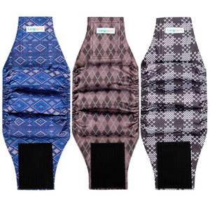 lot 73180 image: Male Belly Bands for Dogs (Pack of 3) - Dog Diapers Male - High Absorbing Dog Wraps Washable - Reusable Small Doggy Doggie Puppy Dog Diapers Plaid-1 S - Retail $13