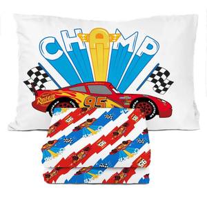 lot 73186 image: Sunny Side Up Disney Pixar Cars Lightning McQueen Twin Sheet Set - 3 Piece Kids Racecar Bedding Set Includes Pillow Cover - Super Soft Microfiber Sheets - Retail $29