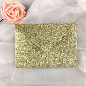 lot 73203 image: Lucky Star 25 PCS A7 Light Gold Sparkle Glitter Envelopes,5.35 x 7.7 inches, Perfect for 5x7 Weddings,Invitation Cards,Birthday Greeting Invite - Retail $14