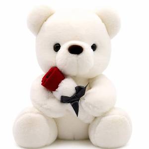 lot 73227 image: Teddy Bear Plush Stuffed Animal Valentines Teddy Bear with Rose,Sweet Bear Great Gift for Your Loved One,Girlfriend Kids Birthday, Valentine, Christmas (9.84 inches, White) - Retail $17