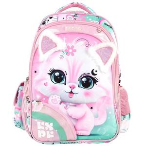 lot 63962 image: KidsPUNK Cute School Backpack for Girls16 Inch Pink Kitty Bookbag for 8-12 Years Elementary Ni�as - Waterproof Kids Kawaii Cat Mochilas Animal Pattern Grade 3rd 4th 5th 6th - Retail $20
