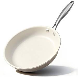 lot 63990 image: 11 Inch Ceramic Nonstick Frying Pan Skillet - PFAS-Free, Non-Toxic, Oven Safe & Induction Ready, Aluminum Cookware with Stainless Steel Handle - Retail $32