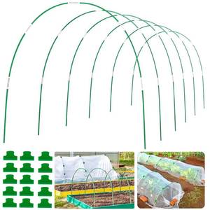lot 63994 image: Greenhouse Hoops Grow Tunnel 6 Sets of 8FT Long Garden Hoops, Rust-Free Fiberglass Garden Hoops Frame for Garden Netting Raised Bed Plant Shade Cloth Row Cover, DIY Plant Support Garden Stakes- 36pcs - Retail $20