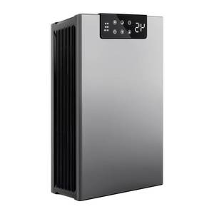 lot 64014 image: Dehumidifier, 98OZ Dehumidifiers for Home(1000sq.ft), Humidity Display Dehumidifier for Basement Bathroom Bedroom, Auto Shut Off, Washable Filter, Drain Hose, Timer, 7 Ambient Lights, Gray - Retail $88