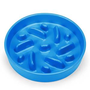 lot 64020 image: Ceramic Slow Feeder Dog Bowl, 2 Cups Dog Food Bowls for Small, Medium, and Large Breed, Anti-Slip Puzzle Food Dish to Slow Down Eating (Blue, 2 Cups) - Retail $18