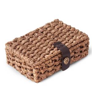 lot 64024 image: Decorative Box with Lid, Wicker Storage Basket, Water Hyacinth Woven Decorative box for Shelf, Coffee Table, Console Table, Home Decor (Small) - Retail $30