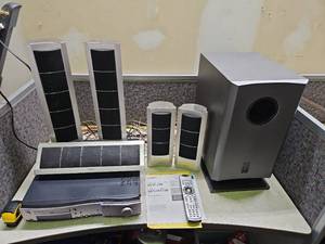 lot 1012 image: Onkyo HTP-240 5.1 Ch Home Theater Speaker Package with DR-S2.2 Receiver Remote