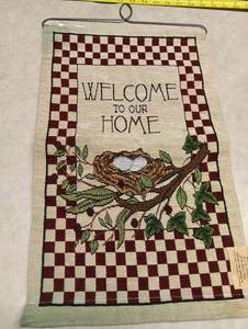 lot 2005 image: InHome Tapestry Wall Decor Welcome Nest N-TW3004 12 x 18 inch