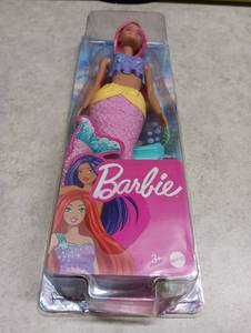 lot 2011 image: Mattel Barbie Mermaid Doll Pink Hair Purple Top Yellow Skirt