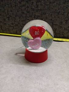 lot 2031 image: Snow Globe with Hearts BE MINE Decorative